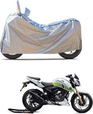 PAGORA Waterproof Two Wheeler Cover for TVS(Apache RTR 200 Fi E100, Silver)