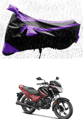 RONISH Waterproof Two Wheeler Cover for Hero(Glamour i3s, Purple, Black)