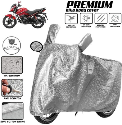 MADAFIYA Two Wheeler Cover for Hero(Glamour i3s, Silver)