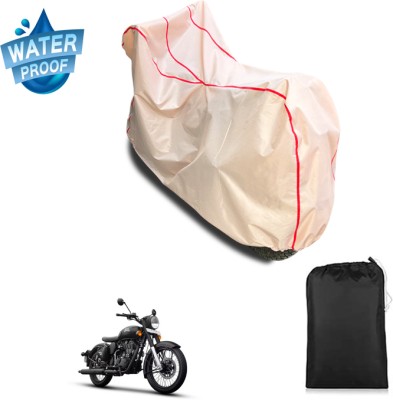 PAGORA Waterproof Two Wheeler Cover for Royal Enfield(Classic Stealth Black, Pink)