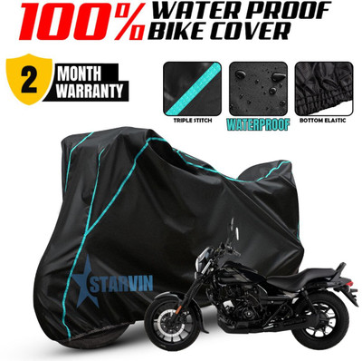 Starvin Waterproof Two Wheeler Cover for Bajaj(Avenger, Black, Blue)