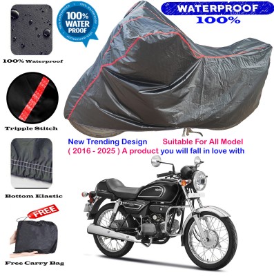 OliverX Waterproof Two Wheeler Cover for Hero(Splendor Pro Classic, Black, Red)