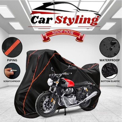 OliverX Waterproof Two Wheeler Cover for Royal Enfield(Interceptor 650, Black, Red)