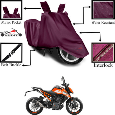 KEDIT Two Wheeler Cover for KTM(200 Duke, Maroon)