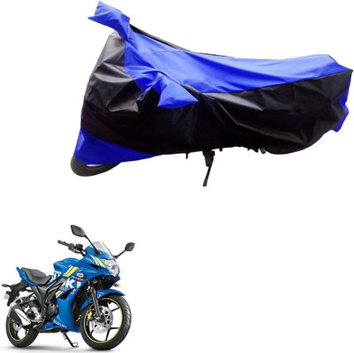 Mdstar Waterproof Two Wheeler Cover for Suzuki(Gixxer SF, Black, Blue)