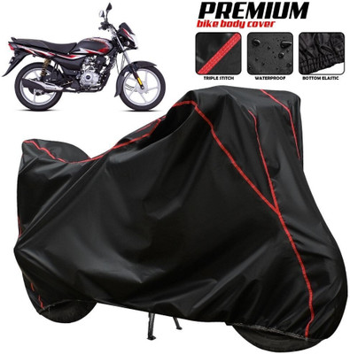 xodi Waterproof Two Wheeler Cover for Bajaj(Platina 125, Black, Red, Multicolor)