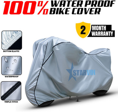 Starvin Waterproof Two Wheeler Cover for Suzuki(Gixxer, Silver, Black)