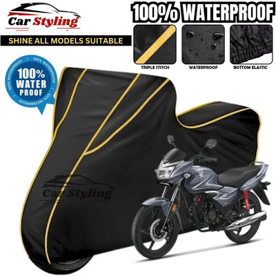 Car Styling Waterproof Two Wheeler Cover for Honda(Shine, Black, Yellow)