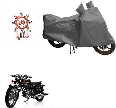 DeepShakshi AUTOMOTIVE Waterproof Two Wheeler Cover for Royal Enfield(Electra Delux, Grey)