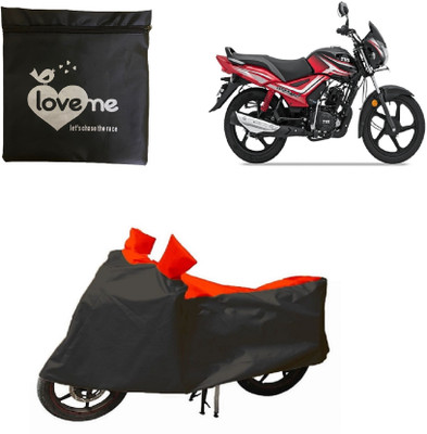 Love Me Waterproof Two Wheeler Cover for TVS(Star City Plus, Red, Black)