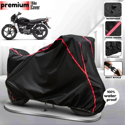 AutoGalaxy Waterproof Two Wheeler Cover for Hero(Splendor I Smart, Black, Red)