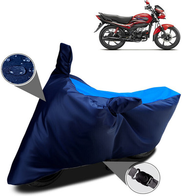 DeepShakshi AUTOMOTIVE Two Wheeler Cover for Hero(Passion Pro i3S, Black, Blue)