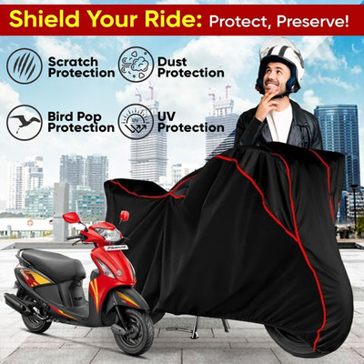 Shiv Kanha Waterproof Two Wheeler Cover for Hero(Pleasure, Black)