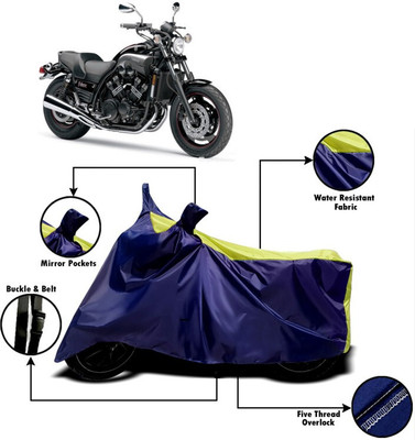 DeepShakshi AUTOMOTIVE Waterproof Two Wheeler Cover for Yamaha(VMAX, Yellow, Blue)