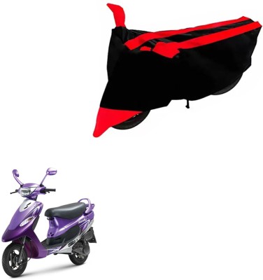 DeepShakshi AUTOMOTIVE Two Wheeler Cover for TVS(Scooty Pep+, Black, Red)