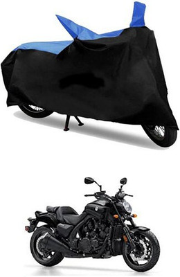 Mdstar Waterproof Two Wheeler Cover for Yamaha(VMAX, Blue, Black)