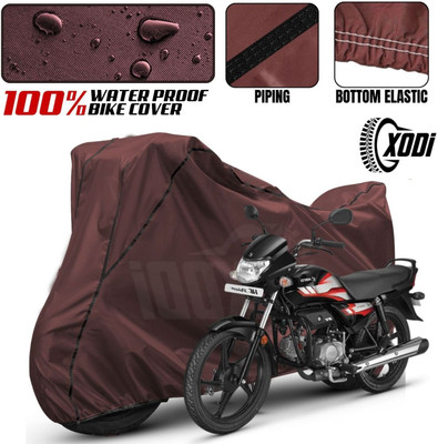 xodi Waterproof Two Wheeler Cover for Hero(HF Deluxe, Maroon, Black)