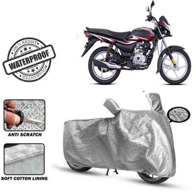 Autoinnovation Waterproof Two Wheeler Cover for Bajaj(Platina 100, Silver)
