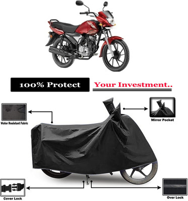 Amexride Two Wheeler Cover for Yamaha(Saluto RX BS6, Black)