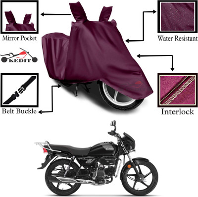 KEDIT Two Wheeler Cover for Hero(MotoCorp Splendor Plus, Maroon)
