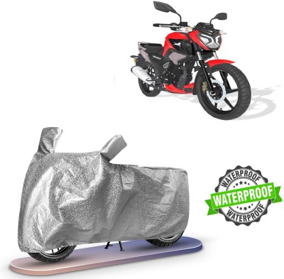 ROYAL AUTO MART Waterproof Two Wheeler Cover for TVS, Universal For Bike(Raider, Silver)