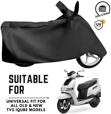 MADAFIYA Waterproof Two Wheeler Cover for TVS(iQube Electric, Black)
