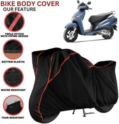 kerwa Waterproof Two Wheeler Cover for Honda(Activa 125, Black, Red)