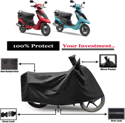 AASHTIK MART Two Wheeler Cover for TVS(Pep Plus, Black)