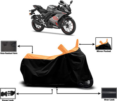 Amexride Two Wheeler Cover for Yamaha(YZF-R15 V3 BS6, Orange)