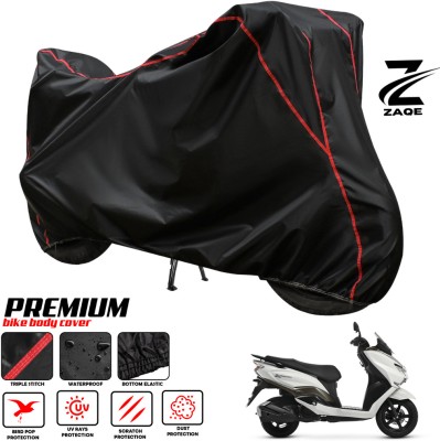 ZAQE Two Wheeler Cover for Suzuki(Burgman Street 125, Black, Red)