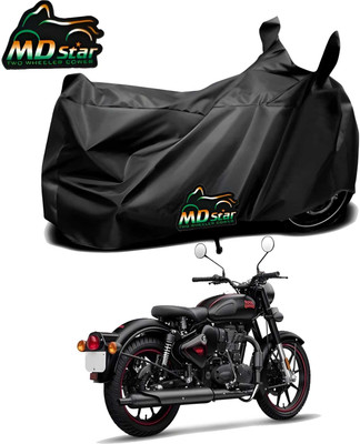 MMSSTAR Waterproof Two Wheeler Cover for Royal Enfield(Classic 350, Black)