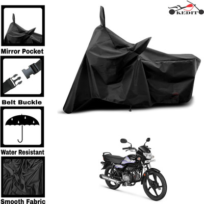 KEDIT Two Wheeler Cover for Universal For Bike(HF Deluxe, Black)