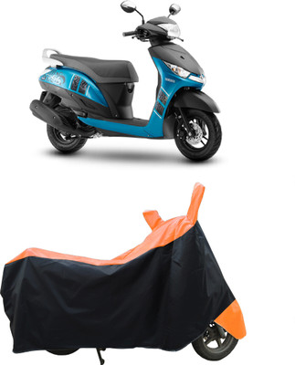 Coxtor Waterproof Two Wheeler Cover for Yamaha(Alpha BS6 BS6, Orange)