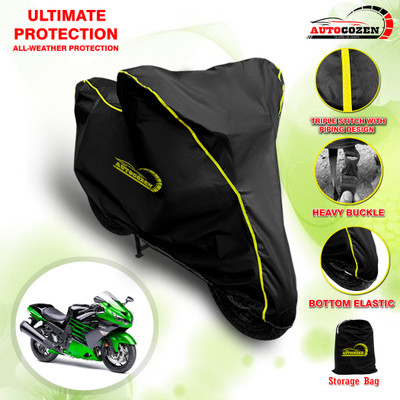 AUTOCOZEN Waterproof Two Wheeler Cover for Kawasaki(Ninja ZX 14R, Black)