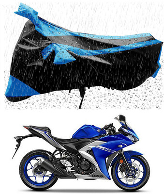 Furious3D Two Wheeler Cover for Yamaha(YZF R3, Blue, Black)