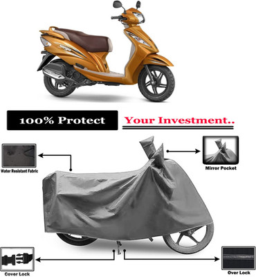 Amexride Two Wheeler Cover for TVS(Wego, Grey)
