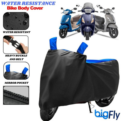 BigFly Two Wheeler Cover for TVS(Jupiter 125, Black, Blue)