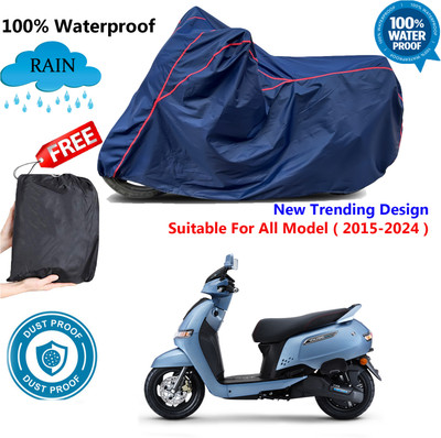 AUTOCAD Waterproof Two Wheeler Cover for TVS(iQube, Blue, Red)