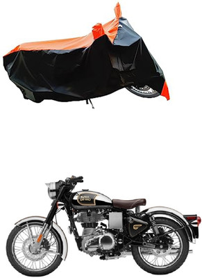 VESMEI Two Wheeler Cover for Royal Enfield(Classic Gunmetal BS6, Orange)