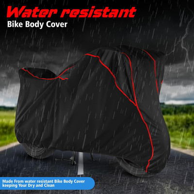 TAXZONE Waterproof Two Wheeler Cover for Kawasaki(Z250 BS6, Black, Red)