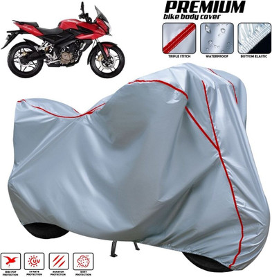xodi Waterproof Two Wheeler Cover for Bajaj(Pulsar 250 BS6, Silver, Red, Multicolor)