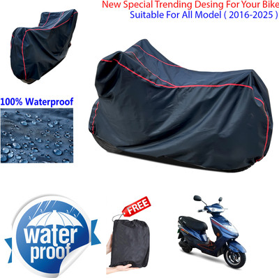 AUTOCAD Waterproof Two Wheeler Cover for Okinawa(Ridge, Black)