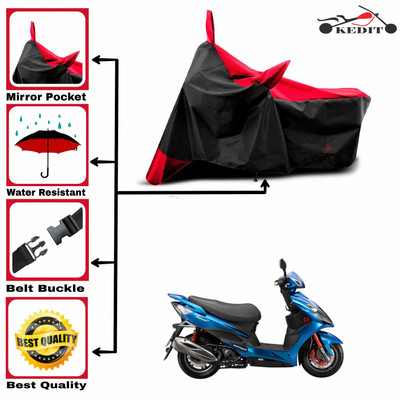 DeepShakshi AUTOMOTIVE Two Wheeler Cover for Hero(Electric Zippy, Red, Black)