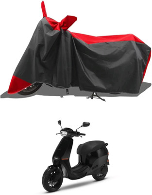 Mdstar Waterproof Two Wheeler Cover for Ola(Electric Scooter, Red, Black)