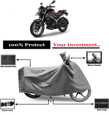 Amexride Two Wheeler Cover for Bajaj(Pulsar 200NS FI BS6, Grey)