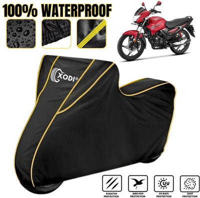 xodi Waterproof Two Wheeler Cover for Hero(Glamour, Black, Yellow)