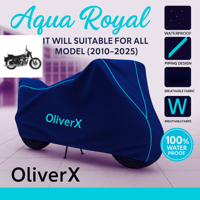 OliverX Waterproof Two Wheeler Cover for Royal Enfield(Bullet 350, Blue, Red)