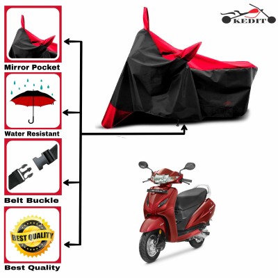 KEDIT Two Wheeler Cover for Honda(Activa 6G, Red, Black)