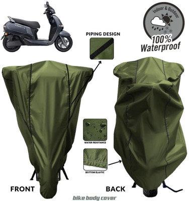 MADAFIYA Two Wheeler Cover for TVS(iQube Electric, Green, Black)