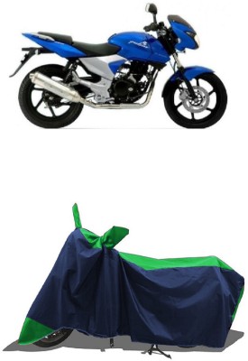 SUGASHRI Waterproof Two Wheeler Cover for Bajaj(Pulsar 200 NS DTS-i, Green, Blue)